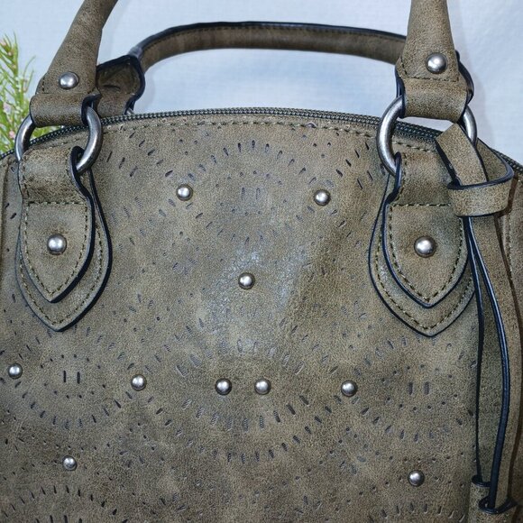 BEUNO SHOULDER BAG, DARK OLIVE GREEN, LEATHER, MULTIPLE POCKETS, GREAT CONDITION - Picture 6 of 10